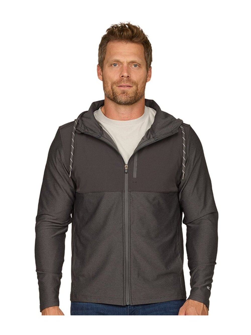 Colosseum Dover Mens Jacket Full Zip Hoodie Gray Athletic Training Gym